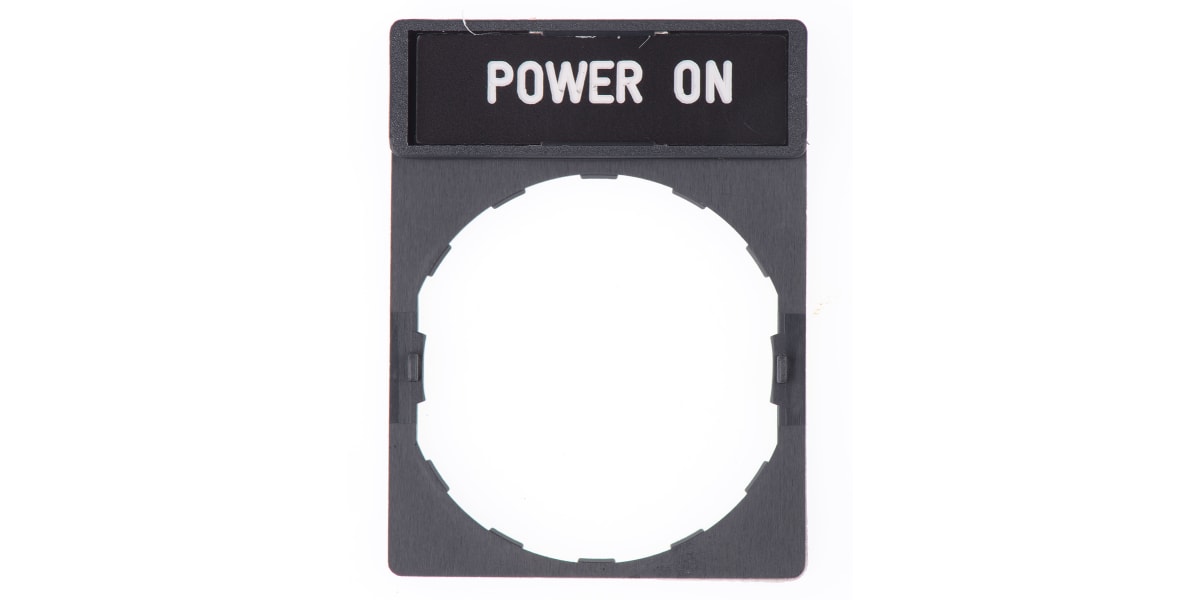 Product image for Legend plate w/holder 'POWER ON',8x27mm