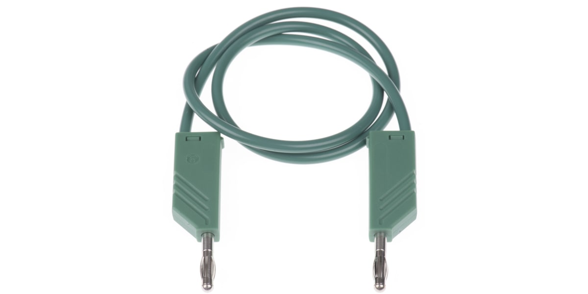 Product image for 0.5m green moulded test lead,4mm plug