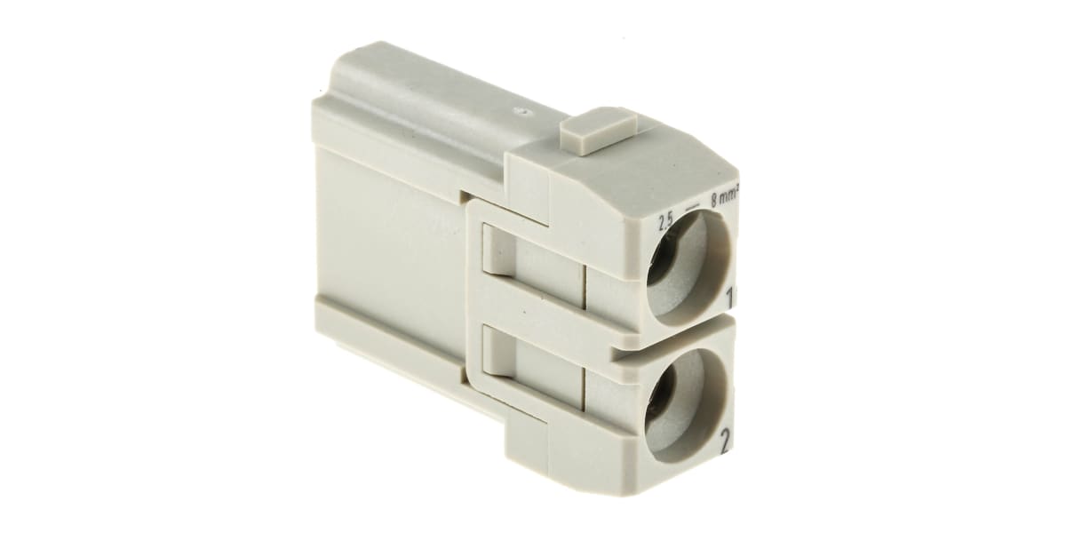 Product image for Harting Han-Modular Heavy Duty Power Connector Module, 2 contacts, 40A, Male