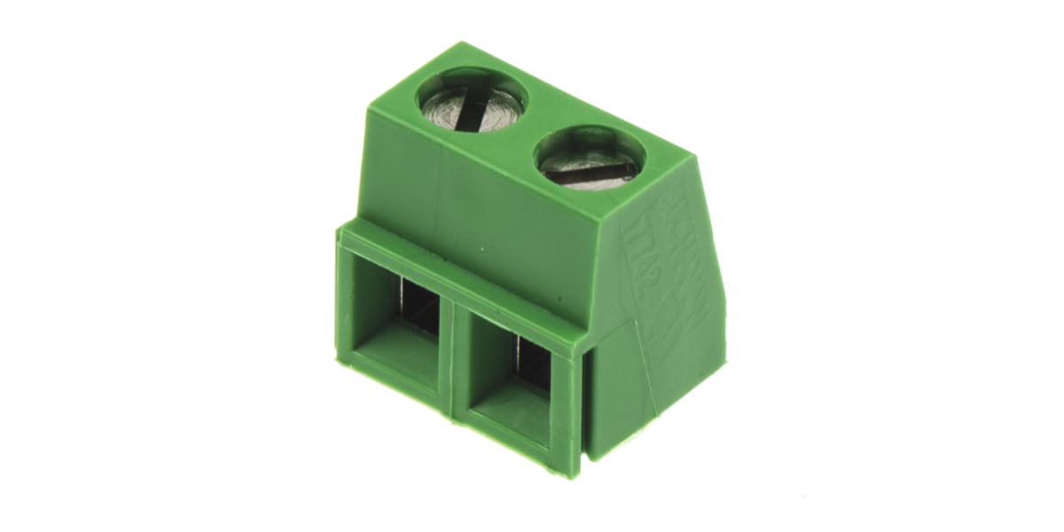 Product image for 2 way PCB screw terminal,5mm pitch