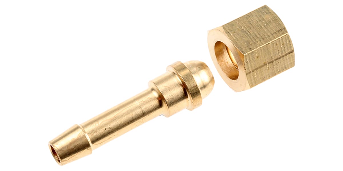 Product image for Brass oxygen nut & tail,1/4in x 1/4in