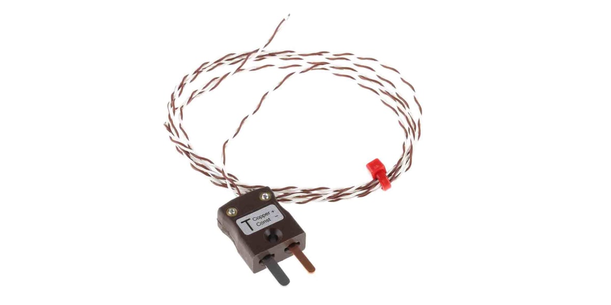 Product image for T PTFE min fitted plug thermocouple,1m