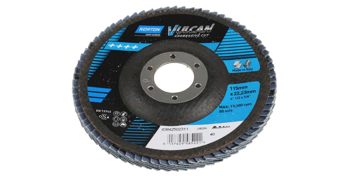 Product image for VULCAN ZIRCONIA FLAP DISC 115MM GRIT 40