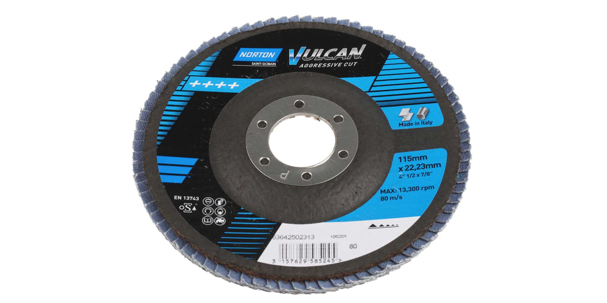 Product image for VULCAN ZIRCONIA FLAP DISC 115MM GRIT 80