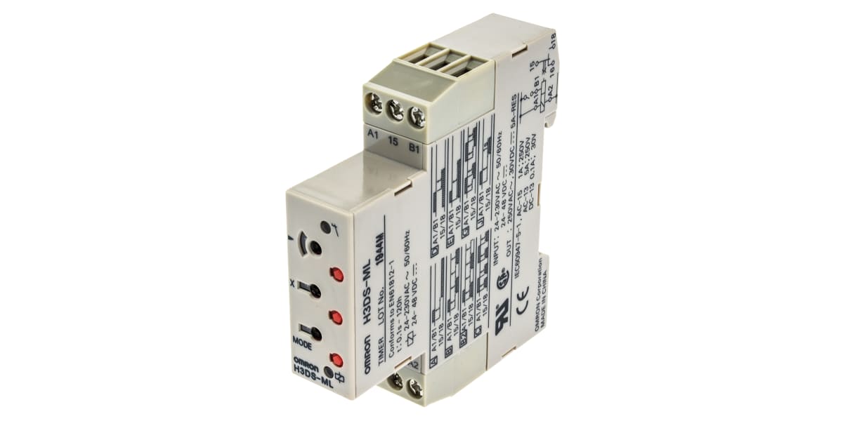 Product image for SPDT 8function timer,0.1sec-120hr 24-48V