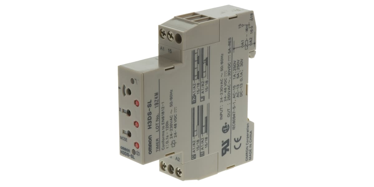 Product image for SPDT 4function timer,0.1sec-120hr 24-48V