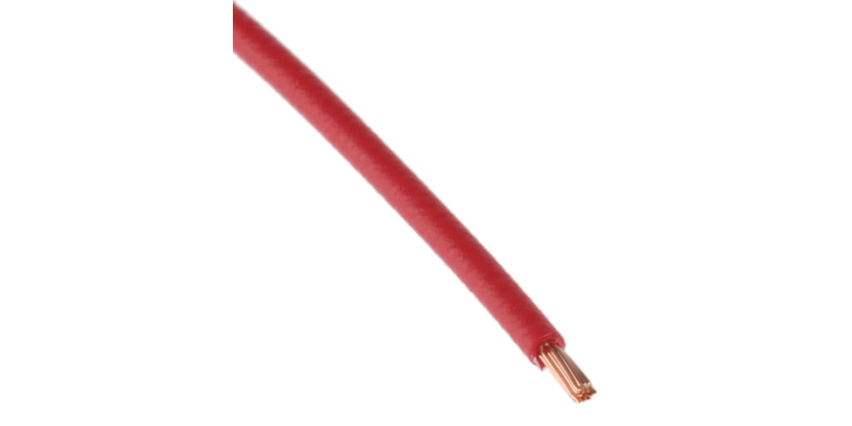 Product image for Red ACW high temp. wire,0.5sq.mm100m