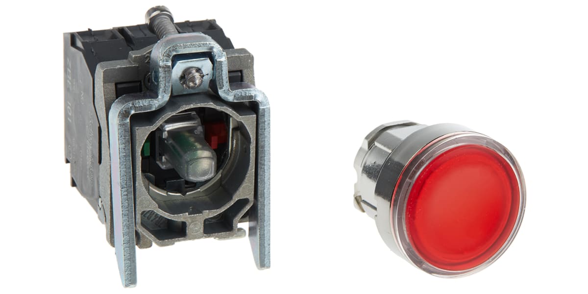 Product image for Push button Illuminated Red LED 24V