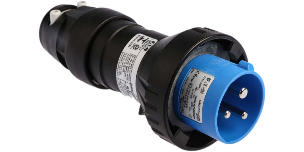 Product image for CEAG IP66 Blue Cable Mount 2P+E Power Connector Plug ATEX, Rated At 16.0A, 240.0 V