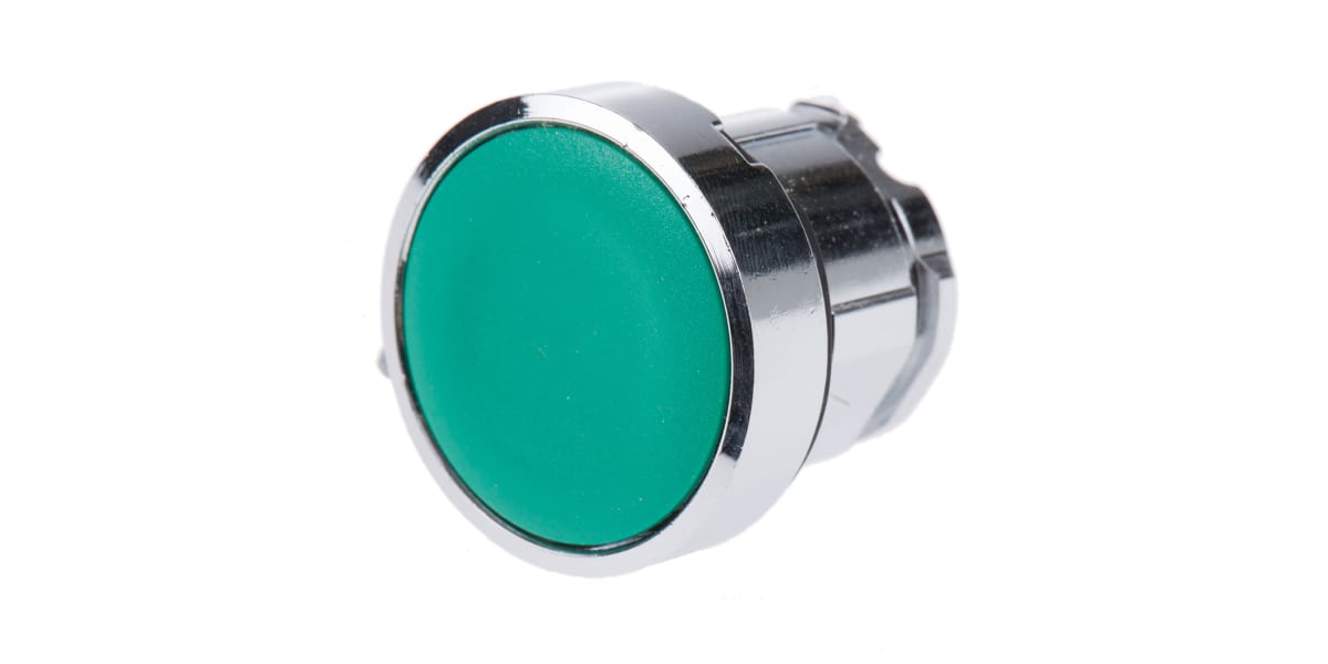 Product image for Green latching flush pushbutton switch