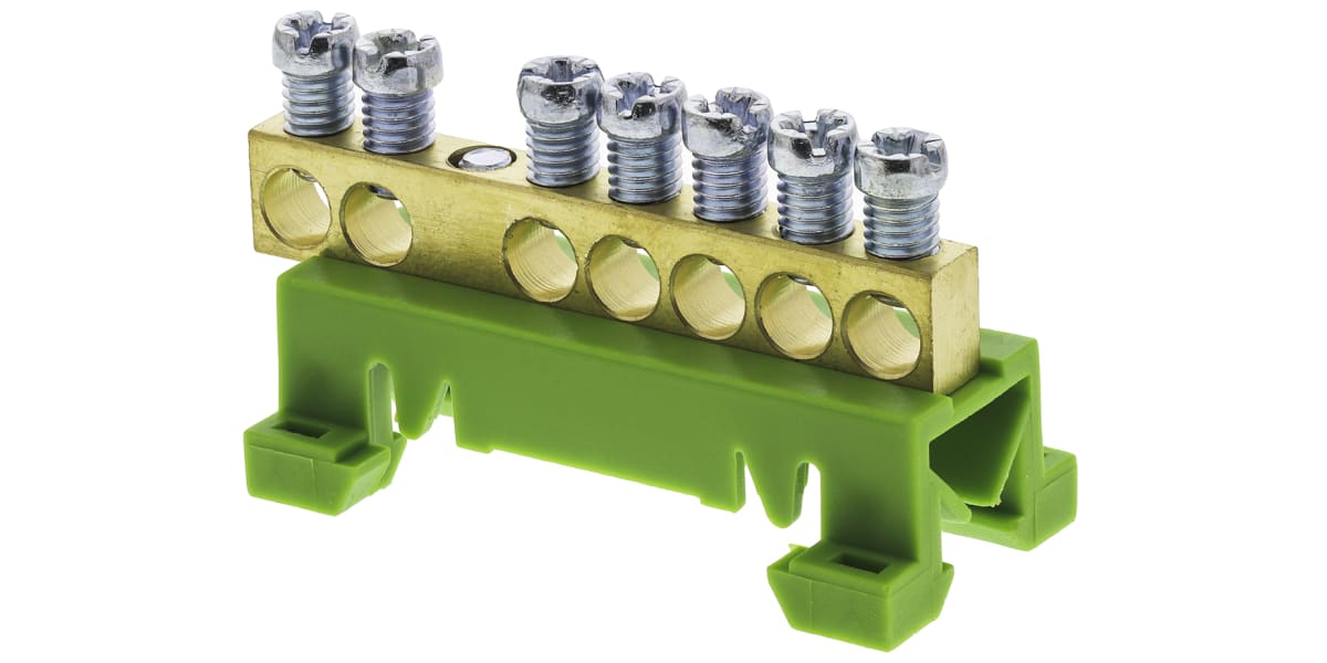 Product image for 7 WAY DIN RAIL MOUNTING GROUND BAR