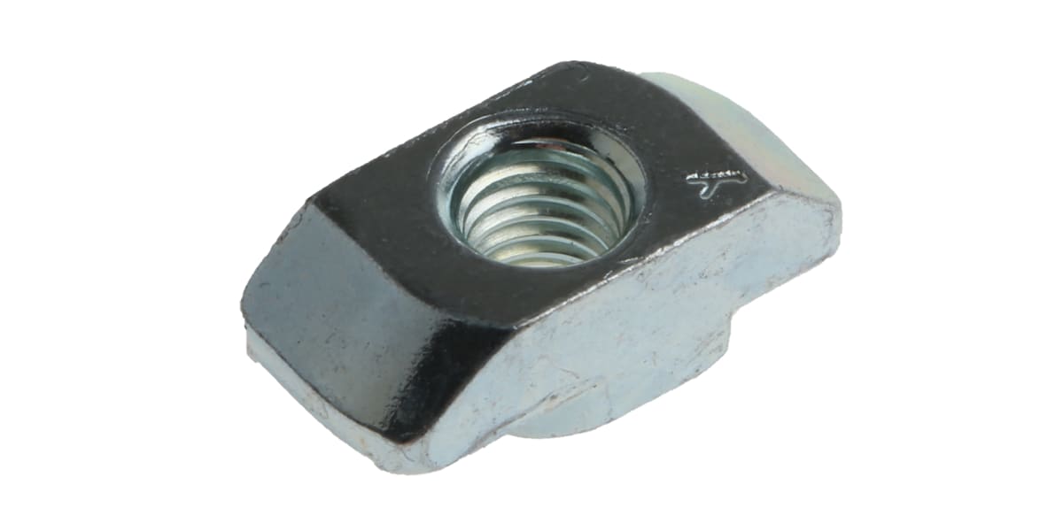 Product image for T-SLOT STEEL NUT,8MM SLOT M5 THREAD