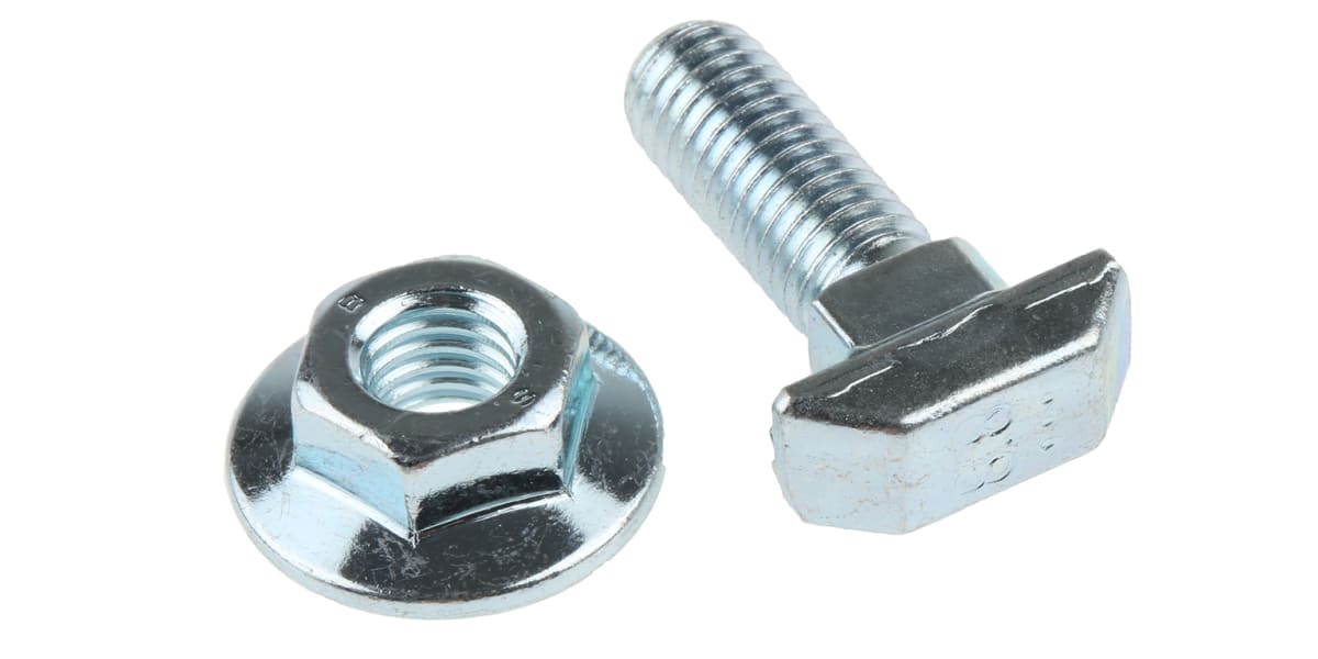 Product image for T-HEAD BOLT W/FLANGE NUT,10MM SLOT M8X25