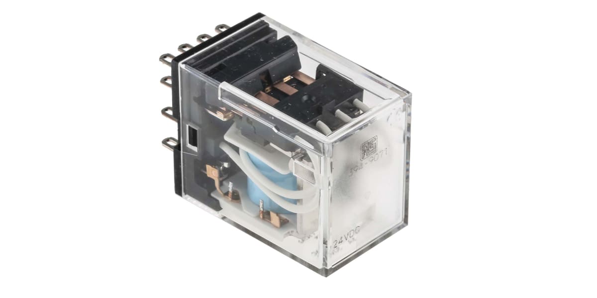 Product image for 4PDT industrial relay,3A 24Vdc coil
