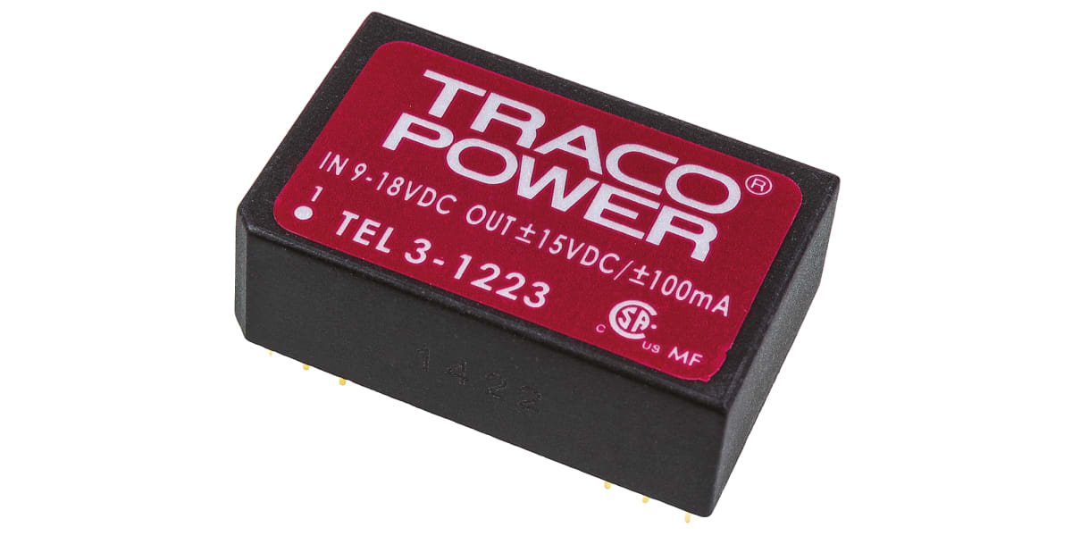 Product image for TEL3-1223 isolated DC-DC,+/-15V 3W