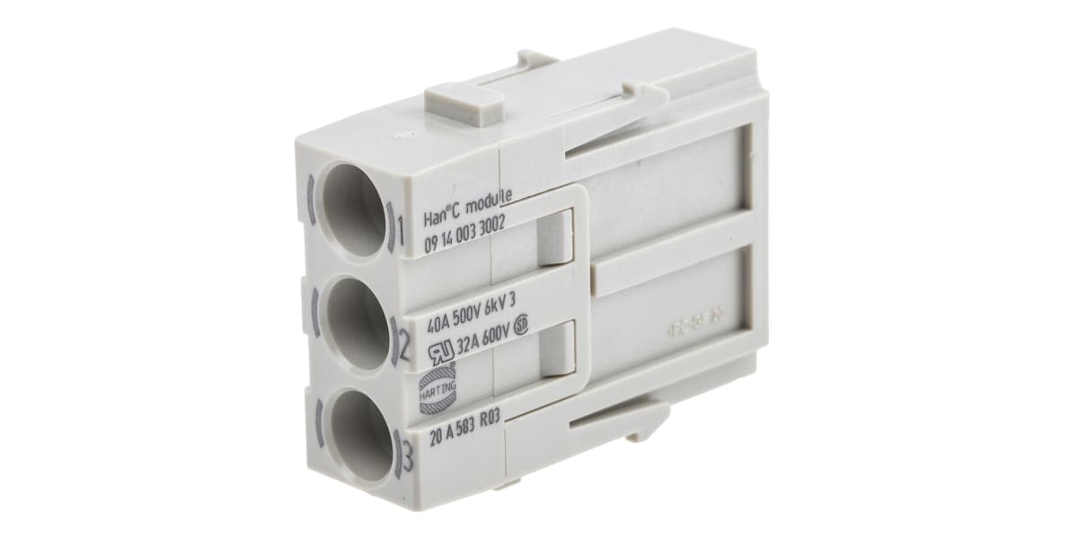 Product image for HanC male contact module,3 pos,7.5mm