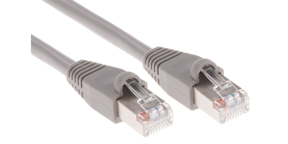 Product image for Grey Cat5e RJ45 STP patch lead,3m 25off