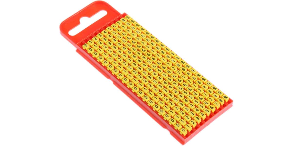 Product image for Yellow clip on cable marker,size 1 0-9