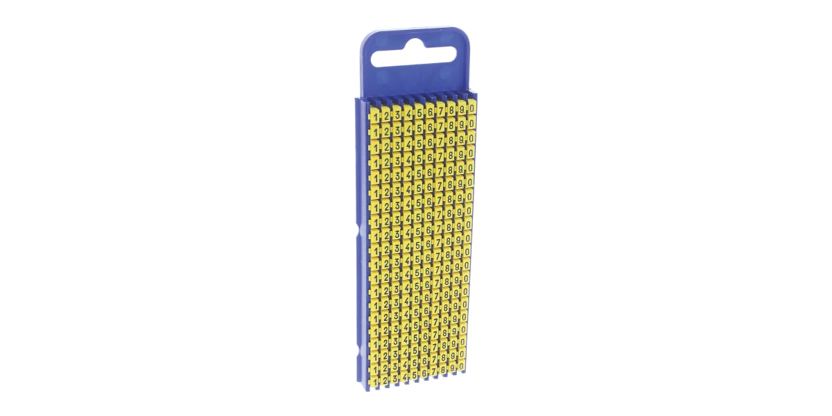 Product image for Yellow clip on cable marker,size 2 0-9