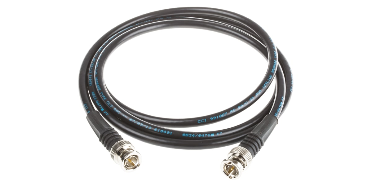 Product image for BNC plug to plug cable,75 Ohm,RG-59,1.5m