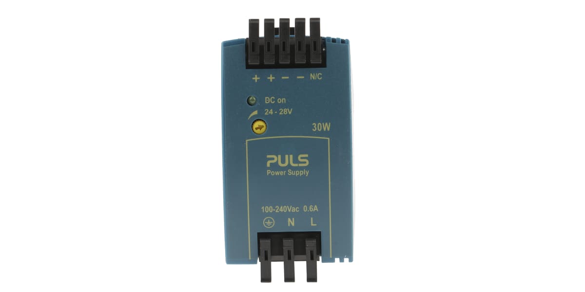 Product image for PULS MiniLine MLY Switch Mode DIN Rail Panel Mount Power Supply 100 → 240V ac Input Voltage, 24V dc Output