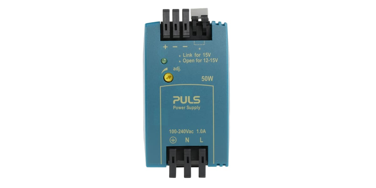 Product image for MINILINE DIN RAIL MOUNT SMPSU,12/15V 50W