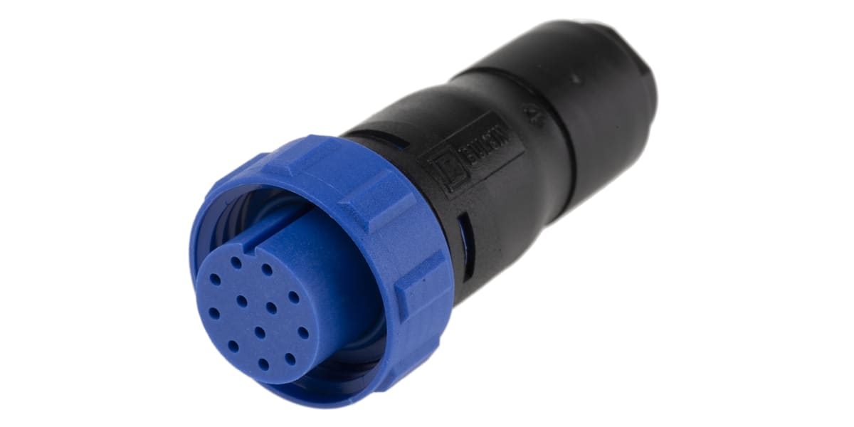 Product image for IP68 12 way cable socket,1A