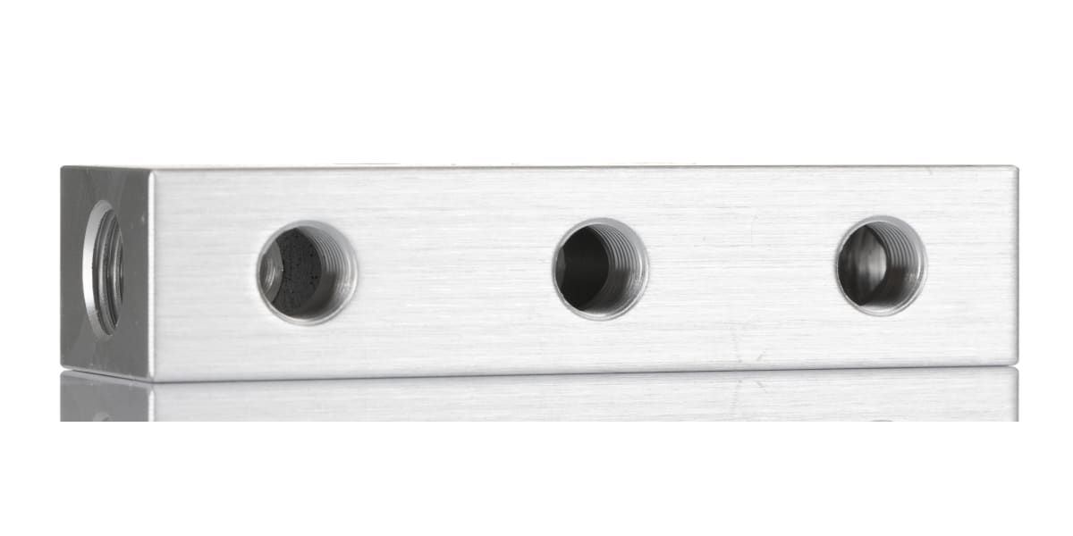 Product image for 3 outlet double sided manifold,G1/4 G1/8