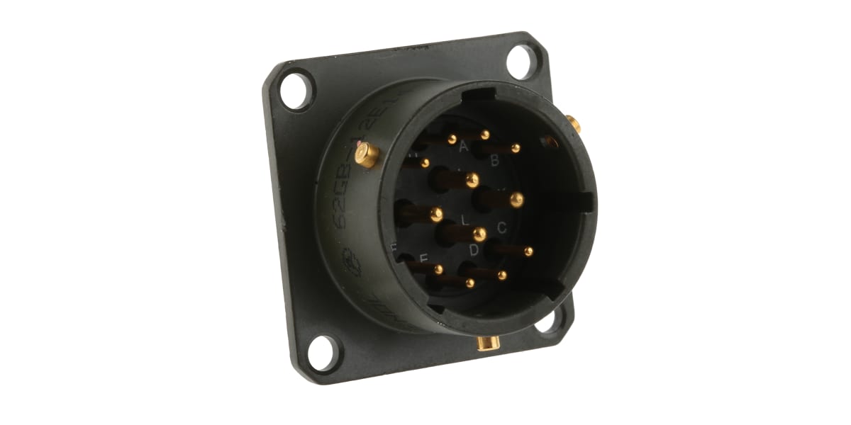 Product image for Sq Flange Receptacle 8+4way Pin Contacts