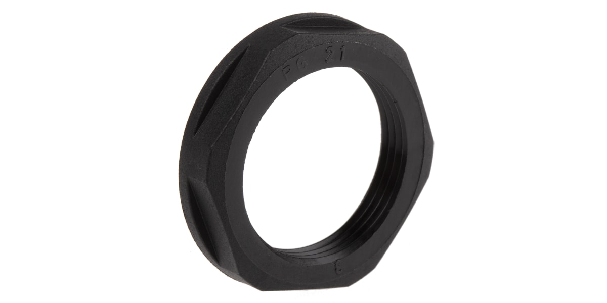 Product image for LOCKNUT, NYLON, BLACK, PG21, IP68