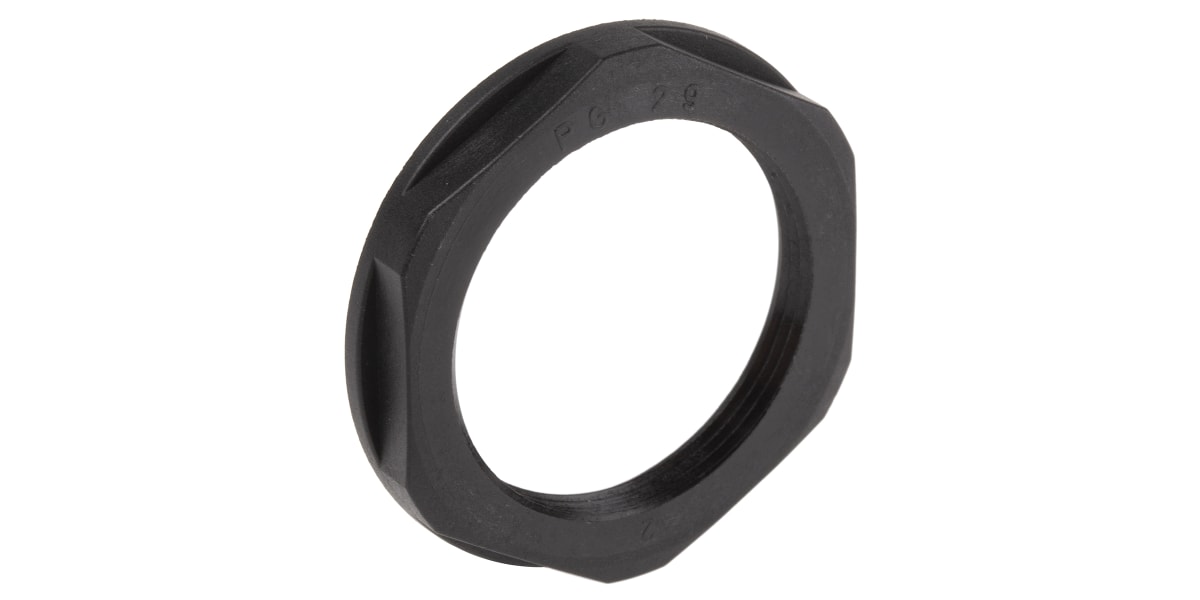 Product image for LOCKNUT, NYLON, BLACK, PG29, IP68