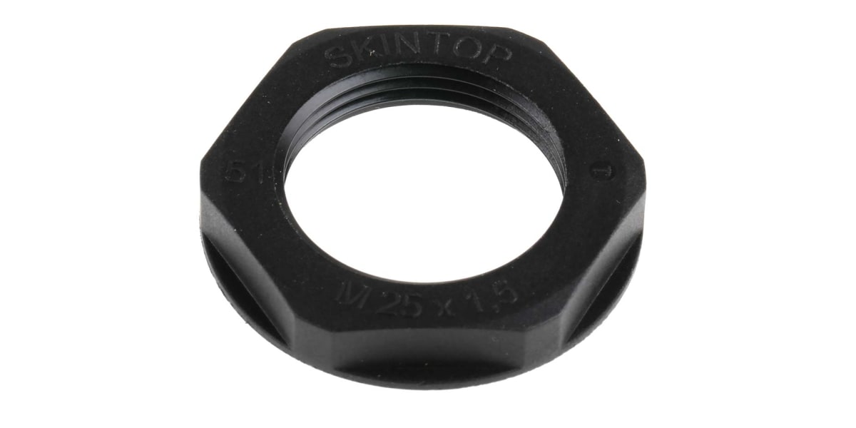 Product image for Locknut, nylon, black, M25, IP68