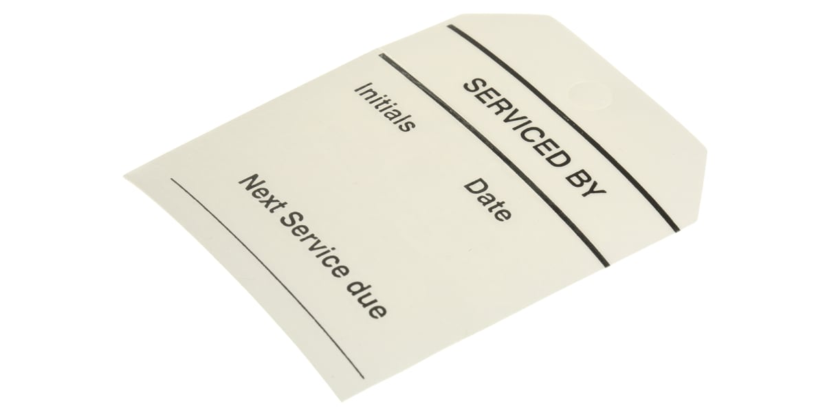 Product image for Equipment tag 'SERVICED BY',60x70mm