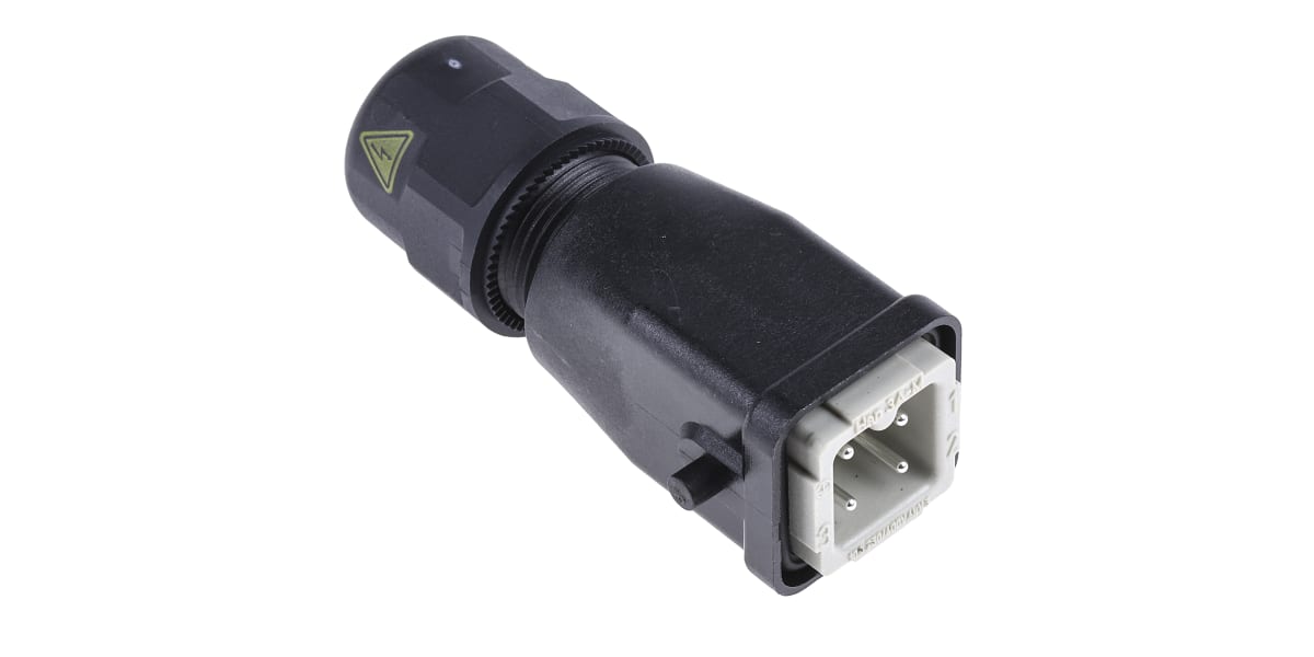 Product image for Han IP65 3P+E heavy duty plug,10A 250V