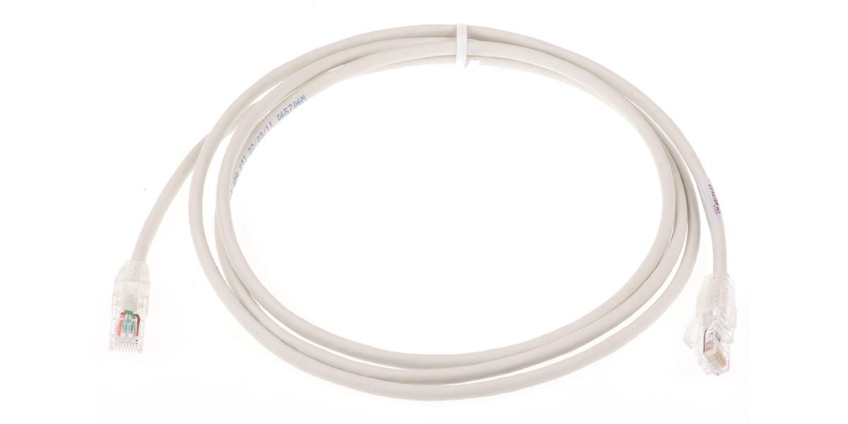 Product image for Molex Premise Networks Grey PVC Cat5e Cable U/UTP, 2m Male RJ45/Male RJ45