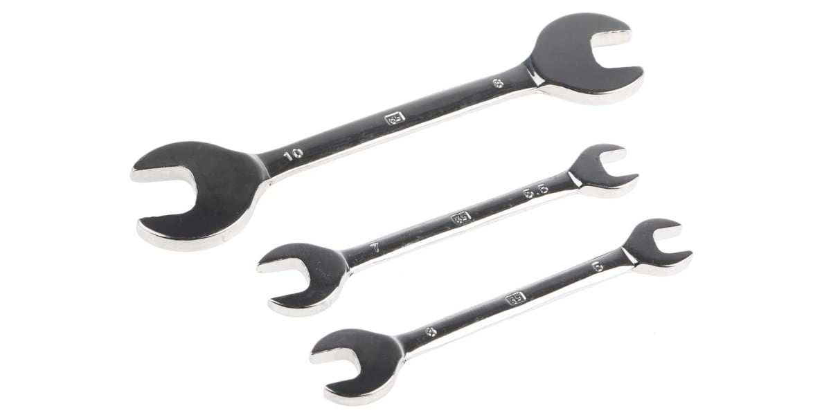 Product image for 3pcs metric small open ended spanner set