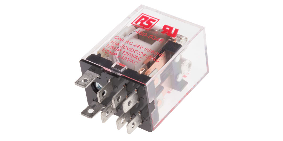 Product image for Non indicating relay, 10A DPDT 24Vac