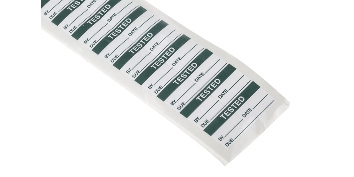 Product image for Dark grn monthly write-on label 'TESTED'