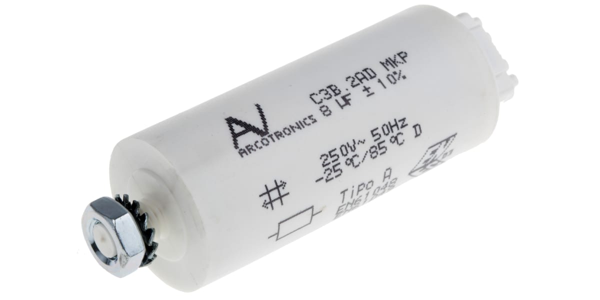 Product image for MKP C3B lighting capacitor,8uF 250Vac