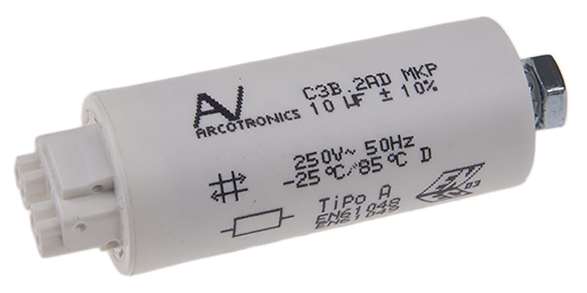 Product image for MKP C3B lighting capacitor,10uF 250Vac