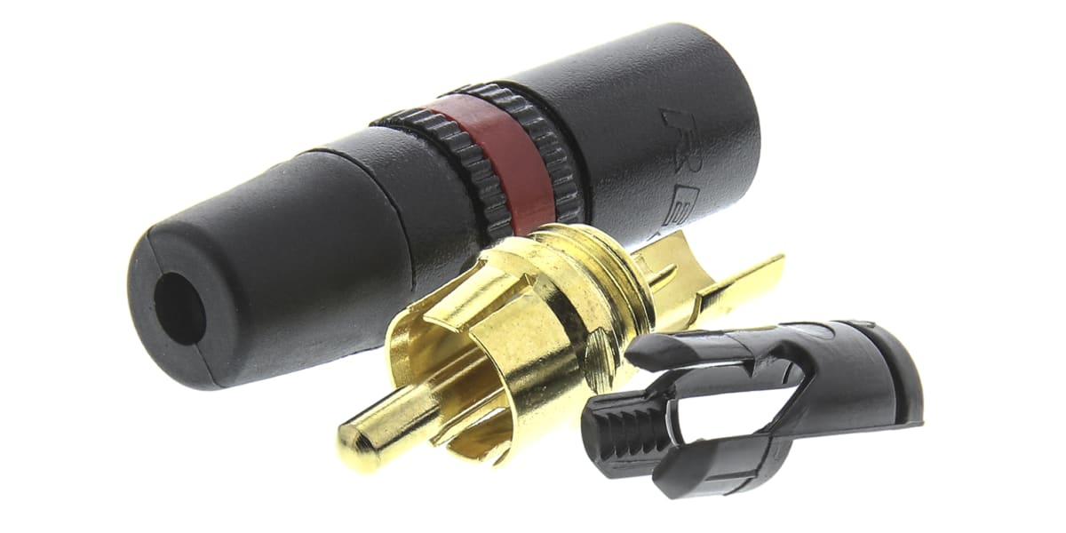 Product image for RED RING RCA/PHONO CABLE PLUG,1A 50V