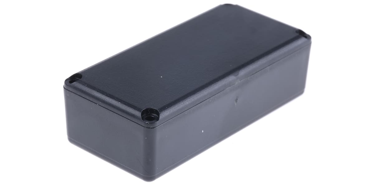 Product image for BLACK ABS BOX WITH LID, 67X32X20MM