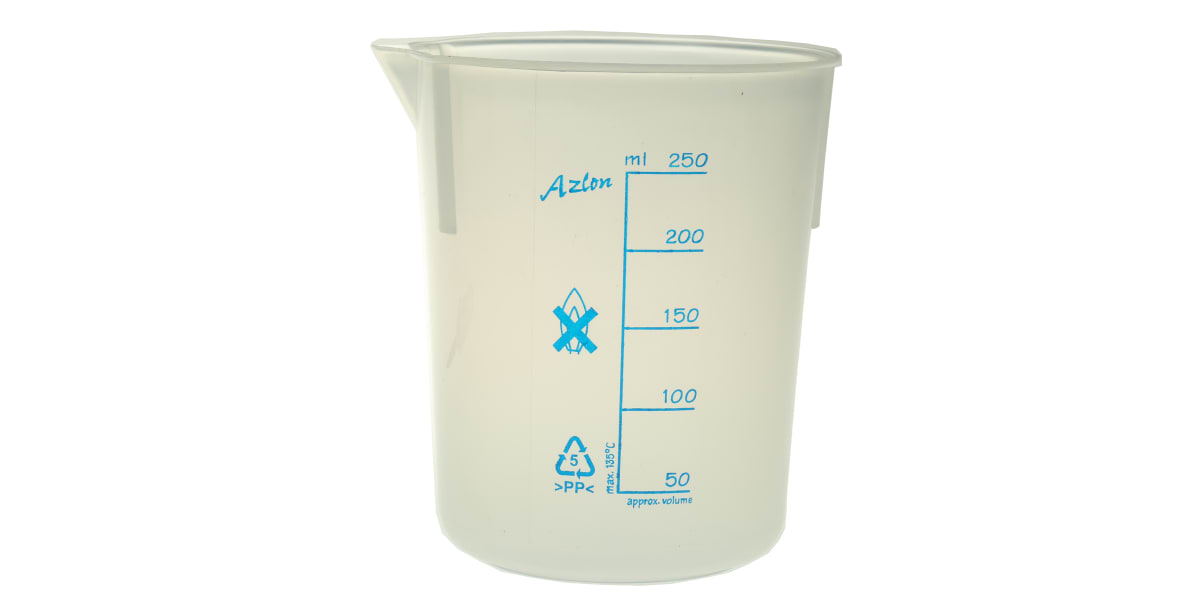 Product image for PPbeaker w/printed blu graduations,250ml
