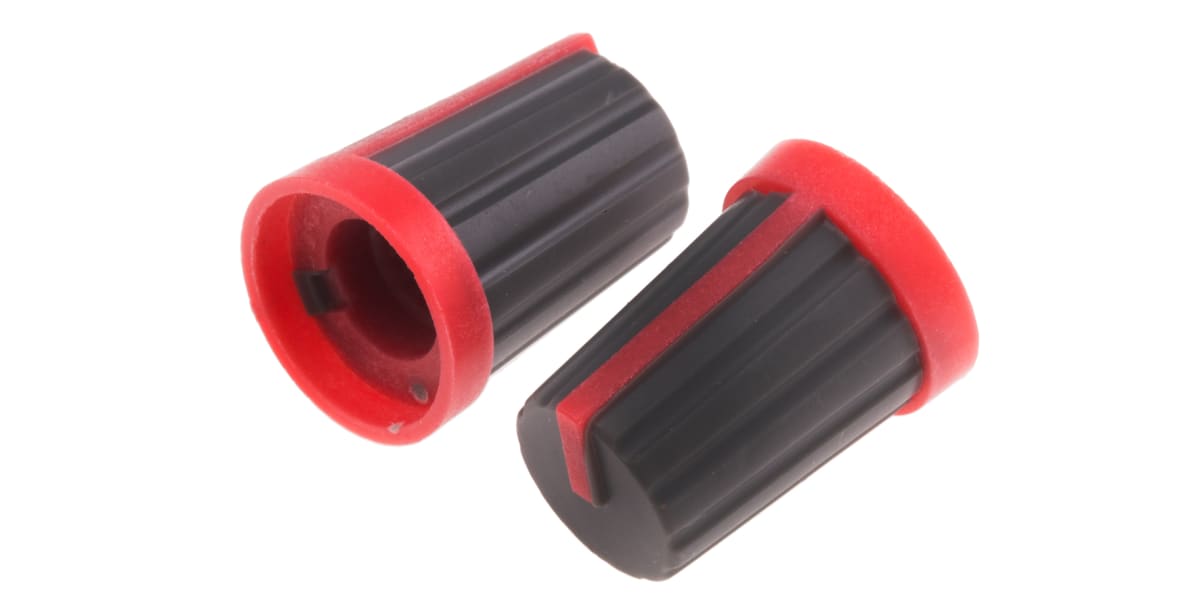 Product image for Knob soft touch spline shaft Grey/Red