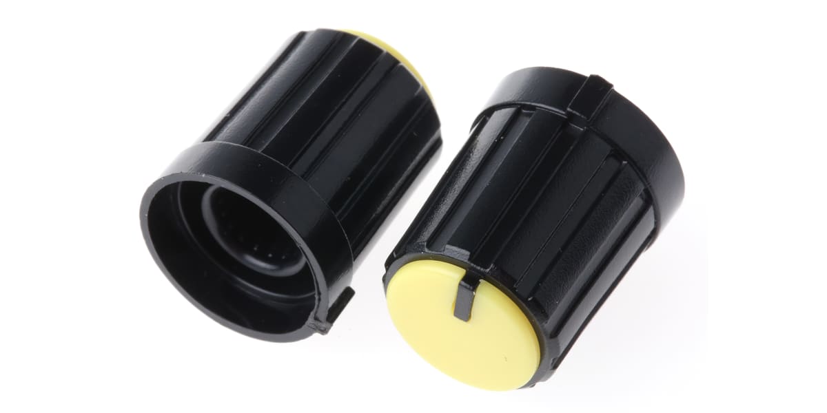 Product image for Knob push on spline shaft Black/Yellow