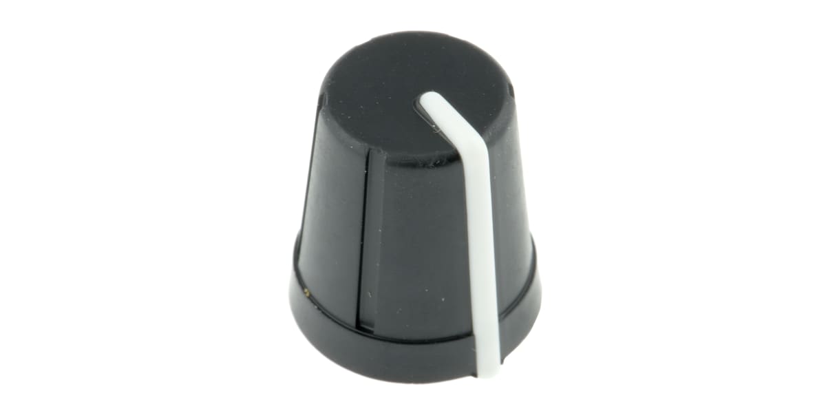 Product image for Knob soft touch 6mm D shaft Black/White