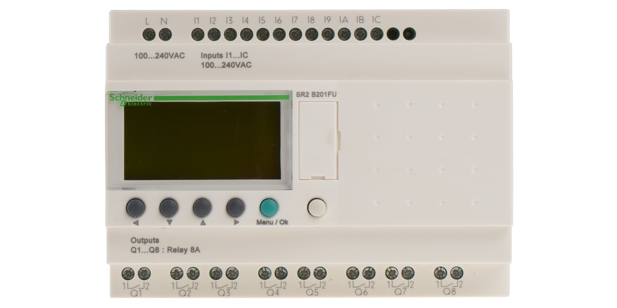 Product image for ZELIO COMPACT PLC MODULE,SR2B201FU 20I/O