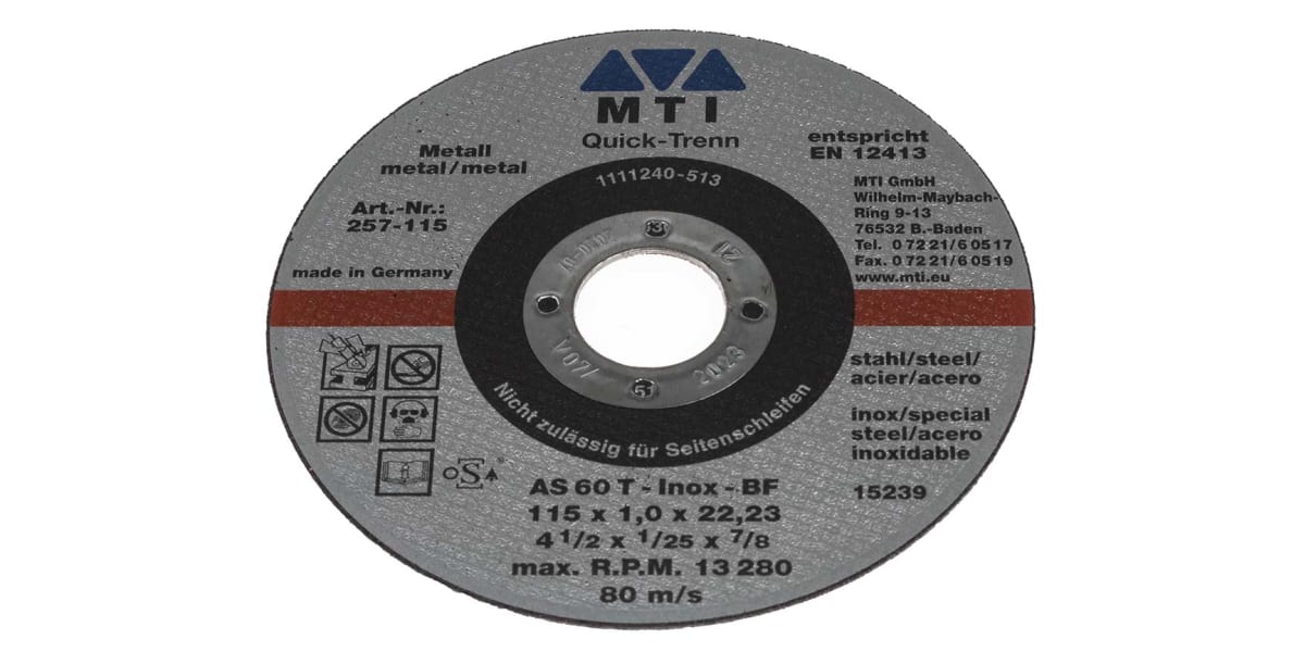 Product image for 1MM CUT-OFF-WHEEL, 115MM