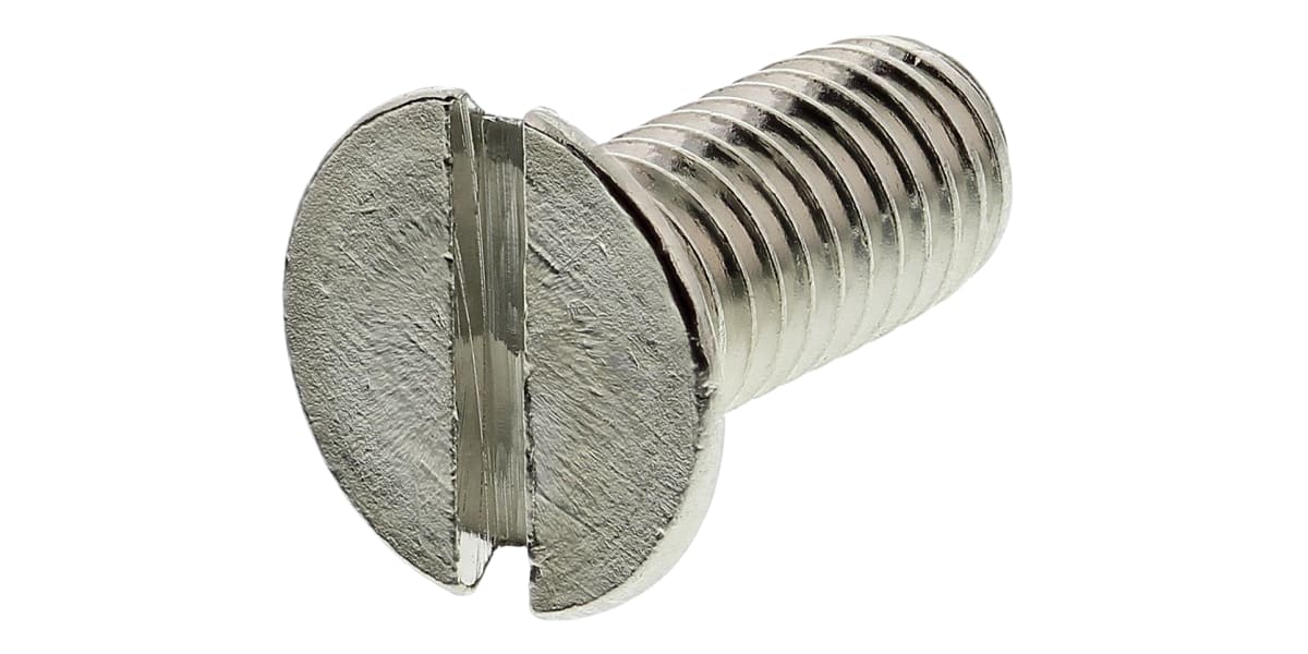 Product image for NiPt brass slot csk head screw,M5x12mm