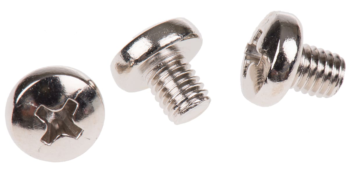 Product image for NiPt brass cross pan head screw,M5x6mm